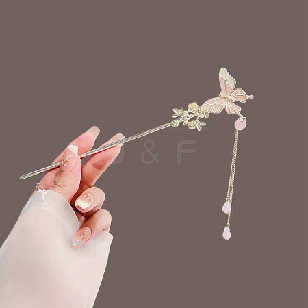 Alloy Enamel Hair Sticks for Women Girl PW-WG49782-02-1