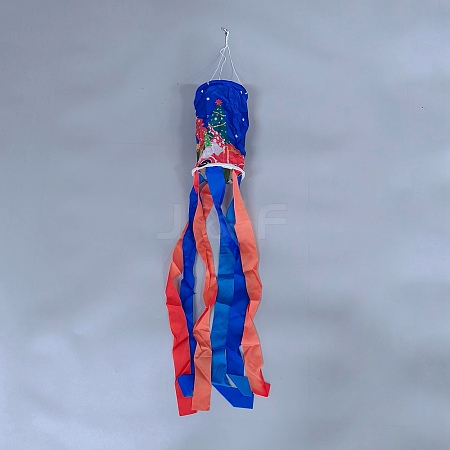 Christmas Theme Polyester Windsock Streamer Fish Flag AJEW-WH20008-10A-1