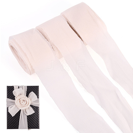 3 Rolls Frayed Polyester Ribbon OCOR-TA0002-97D-1