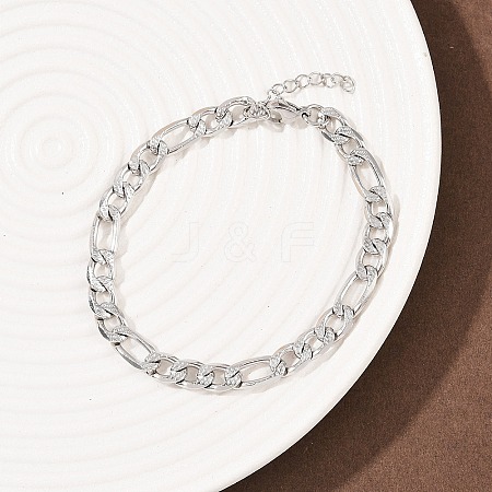 304 Stainless Steel Figaro Chain Bracelets for Women BJEW-G757-15P-1