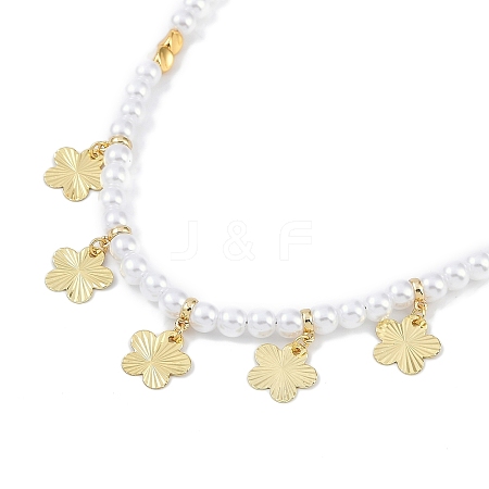 6mm Round ABS Imitation Pearl Beaded Necklaces NJEW-P317-12E-G-1