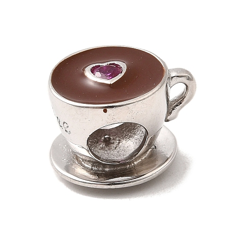 925 Sterling Silver Enamel European Beads STER-Z013-07P-08-1