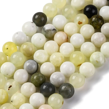 Natural New Jade Beads Strands G-F591-16-8MM-1