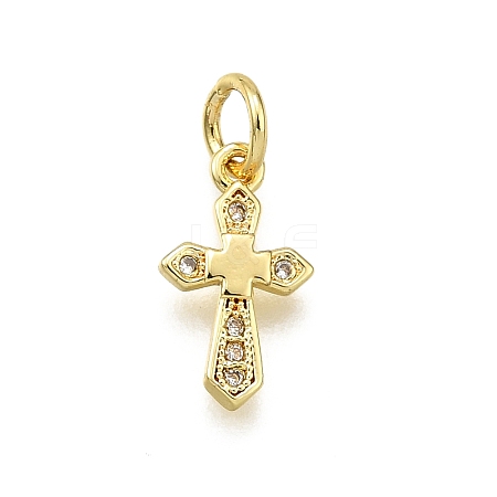 Brass Micro Pave Cubic Zirconia Pendants KK-Z100-41G-02-1