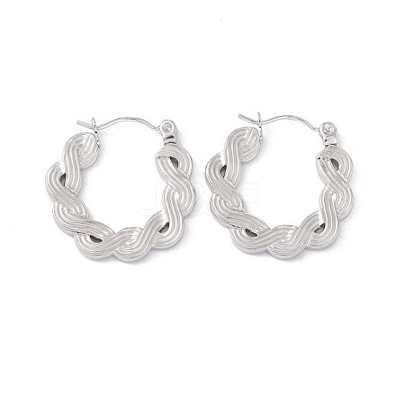 304 Stainless Steel Wave Hoop Earrings for Women EJEW-I267-05P-1