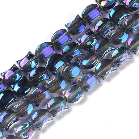 Electroplate Glass Beads Strands EGLA-Q128-06A-FR02-1