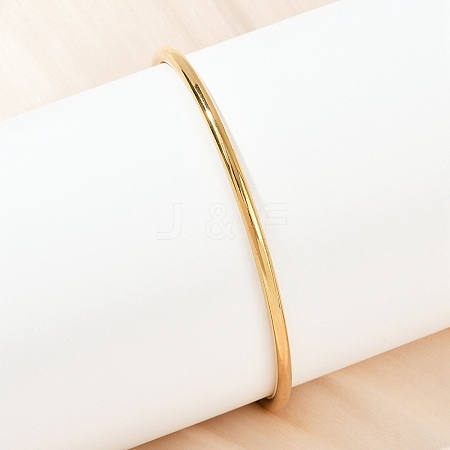 304 Stainless Steel Plain Bangles for Women BJEW-D355-01G-1
