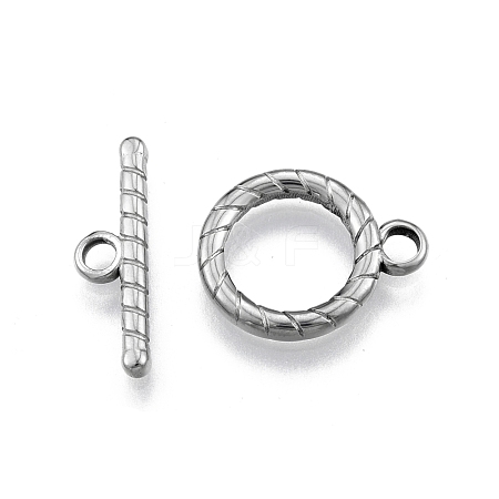 201 Stainless Steel Toggle Clasps STAS-N099-36-1