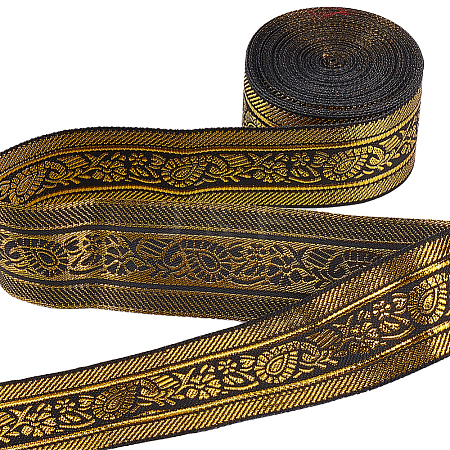 7M Flat Ethnic Style Polyester Ribbons OCOR-WH0003-010D-1