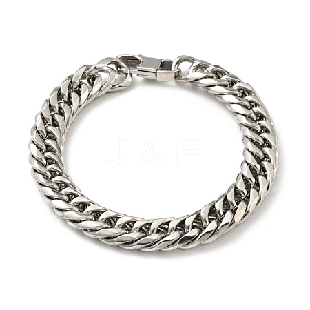 Non-Tarnish 201 Stainless Steel Cuban Link Chains Bracelet for Men Women BJEW-H550-07C-P-1