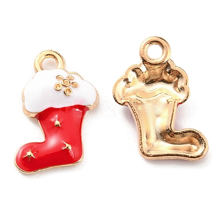 Christmas Theme Alloy Enamel Pendants ENAM-E010-03KCG-1