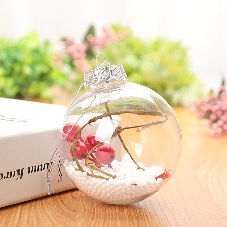 Transparent Plastic Fillable Ball Pendants Decorations XMAS-PW0002-02A-01-1