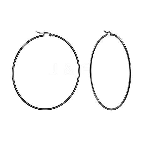 304 Stainless Steel Big Hoop Earrings EJEW-F105-03B-1