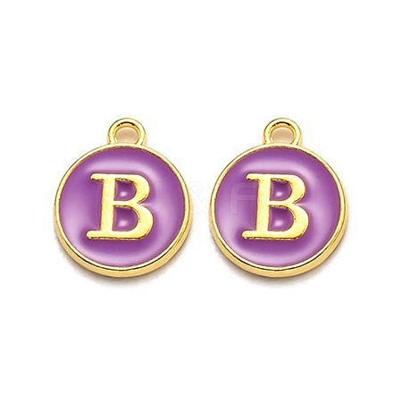 Golden Plated Alloy Enamel Charms ENAM-Q437-12B-1