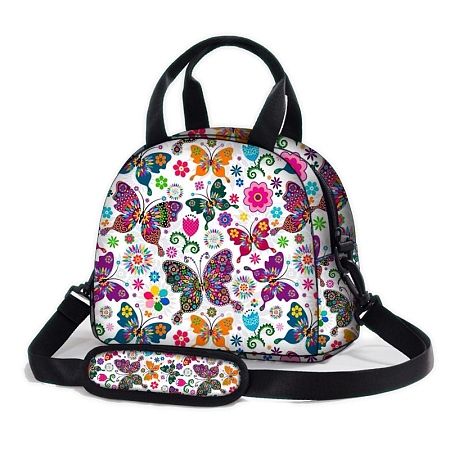 Rectangle with Flower Pattern Oxford Insulated Lunch Bag PW-WG104BF-04-1