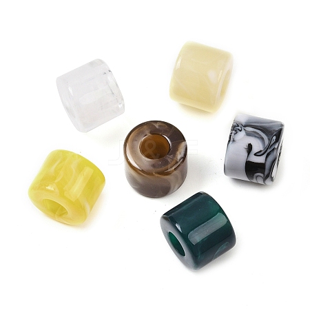 Opaque Acrylic European Beads OACR-G055-01B-1