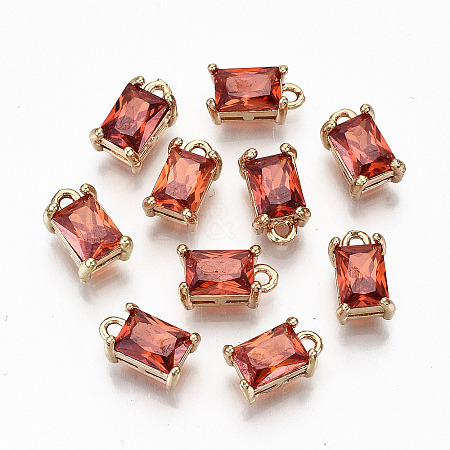 Brass Glass Rhinestone Pendants X-GLAA-S179-21E-RS-1