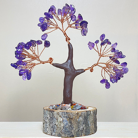 Natural Amethyst Tree Ornaments TREE-PW0002-04E-1