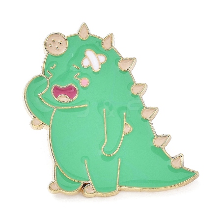 Cartoon Dinosaur with Adhesive Bandage Enamel Pins JEWB-P022-D03-1