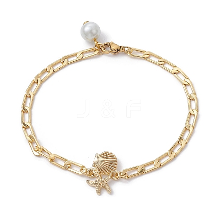 Brass Curb Chain Bracelets BJEW-JB09982-1