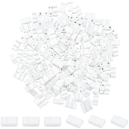 240Pcs 2-Hole Opaque Glass Seed Beads SEED-SC0001-62B-1