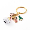 Baking Painted Brass Bell Snowman Keychain for Christmas KEYC-JKC00245-2
