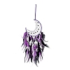 Iron Woven Web/Net with Feather Pendant Decorations AJEW-B017-22-2