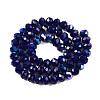 Electroplate Opaque Solid Color Glass Beads Strands EGLA-A044-P8mm-L07-3