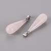 Natural Rose Quartz Pendants G-T132-035B-2