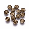 Tibetan Style Alloy Flat Round Carved Vortex Beads LS-TIBEB-5437-AB-FF-1