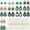 SUPERFINDINGS DIY 12Pairs Clover Style PU Leather Earring Making Kits DIY-FH0002-26-1