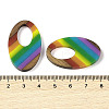 Pride Rainbow Theme Resin & Walnut Wood Pendants WOOD-K012-01-3