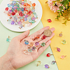   100Pcs 10 Style Two Tone Transparent Spray Painted Glass Pendants GLAA-PH0002-72-3