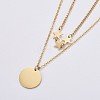 304 Stainless Steel Double Layer Necklaces NJEW-F267-24-3