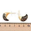 Brass Enamel Stud Earrings EJEW-P301-12G-5