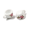 Floral Printed Porcelain 3D Cup Pendants PORC-P036-01B-2