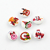 2-Hole Printed Wooden Buttons for Christmas X-BUTT-R033-012-1