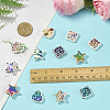 30Pcs Rainbow Iridescent Printed Opaque Acrylic Beads OACR-FS0002-58C-01-5