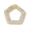 Rack Plating Brass Micro Pave Cubic Zirconia Spring Gate Rings Clasps KK-NH0002-12G-01-1