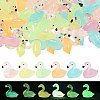 60Pcs 6 Colors Luminous Resin Flamingo Shape Display Ornaments DJEW-CA0001-53-1