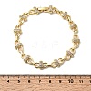 Brass Micro Pave Clear Cubic Zirconia Link Chain Bracelets BJEW-C130-06G-5