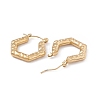 304 Stainless Steel Hexagon Hoop Earrings for Women Ion Plating(IP) EJEW-B018-09G-2