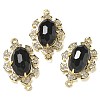 Natural Mixed stone Faceted Oval Connector Charms G-G181-06G-2