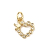 Brass Micro Pave Cubic Zirconia Charms KK-H077-02G-01-1