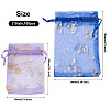 Kissitty 100Pcs 2 Style Gold Stamping Butterfly Rectangle Organza Gift Bags OP-KS0001-01-9