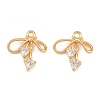 Brass Micro Pave Clear Cubic Zirconia Charms CU-CBA804C-08G-1