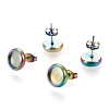 Ion Plating(IP) 304 Stainless Steel Stud Earring Settings LS-STAS-K202-05C-M-2