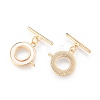 Brass with Shell Toggle Clasps KK-N216-515-1
