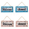2Pcs 2 Color Wooden Doorplate Decorations AJEW-CF0001-09-1