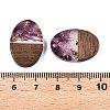 Transparent Resin and Walnut Wood Pendants RESI-T057-04H-4